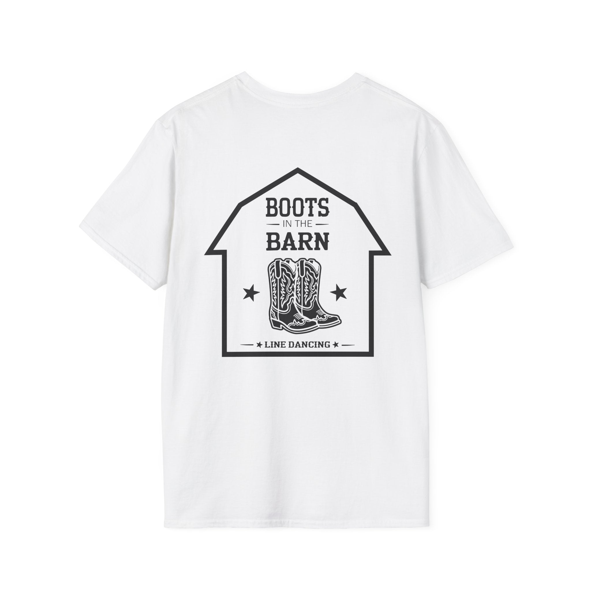 Boots in the Barn Graphic T‑Shirt — Rustic Farmhouse Tee for Country Lovers