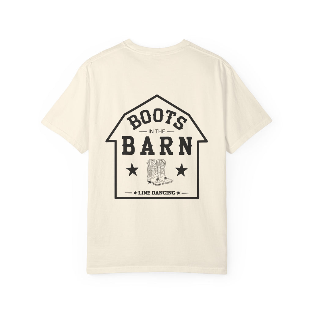 Black & White Design Boots in the Barn Line Dancing Tee — Heavyweight