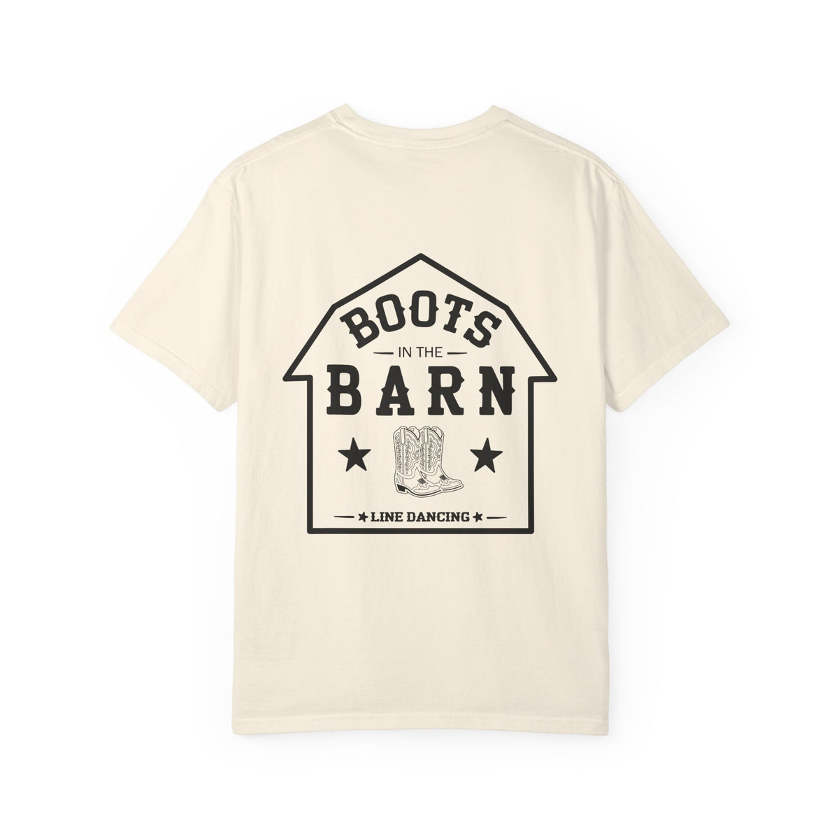 Black & White Design Boots in the Barn Line Dancing Tee — Heavyweight