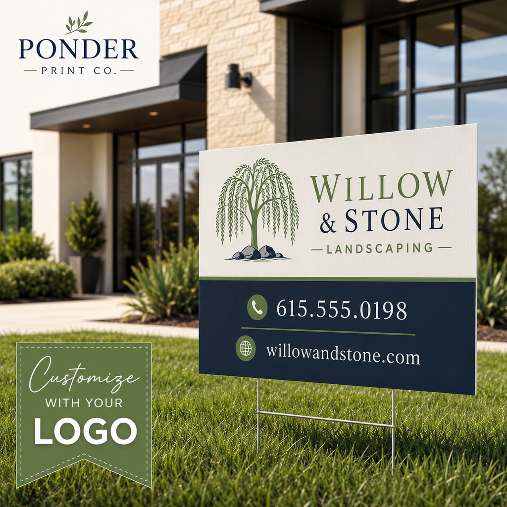 Custom 18x24 business yard sign with logo