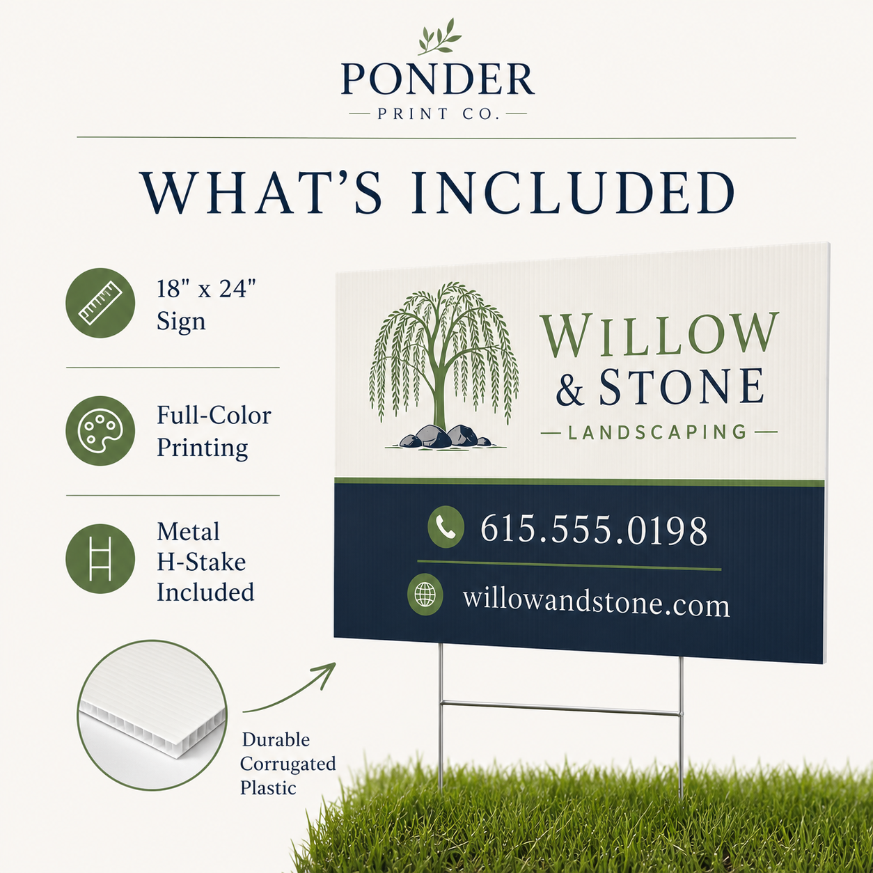 18x24 outdoor yard sign for small business advertising