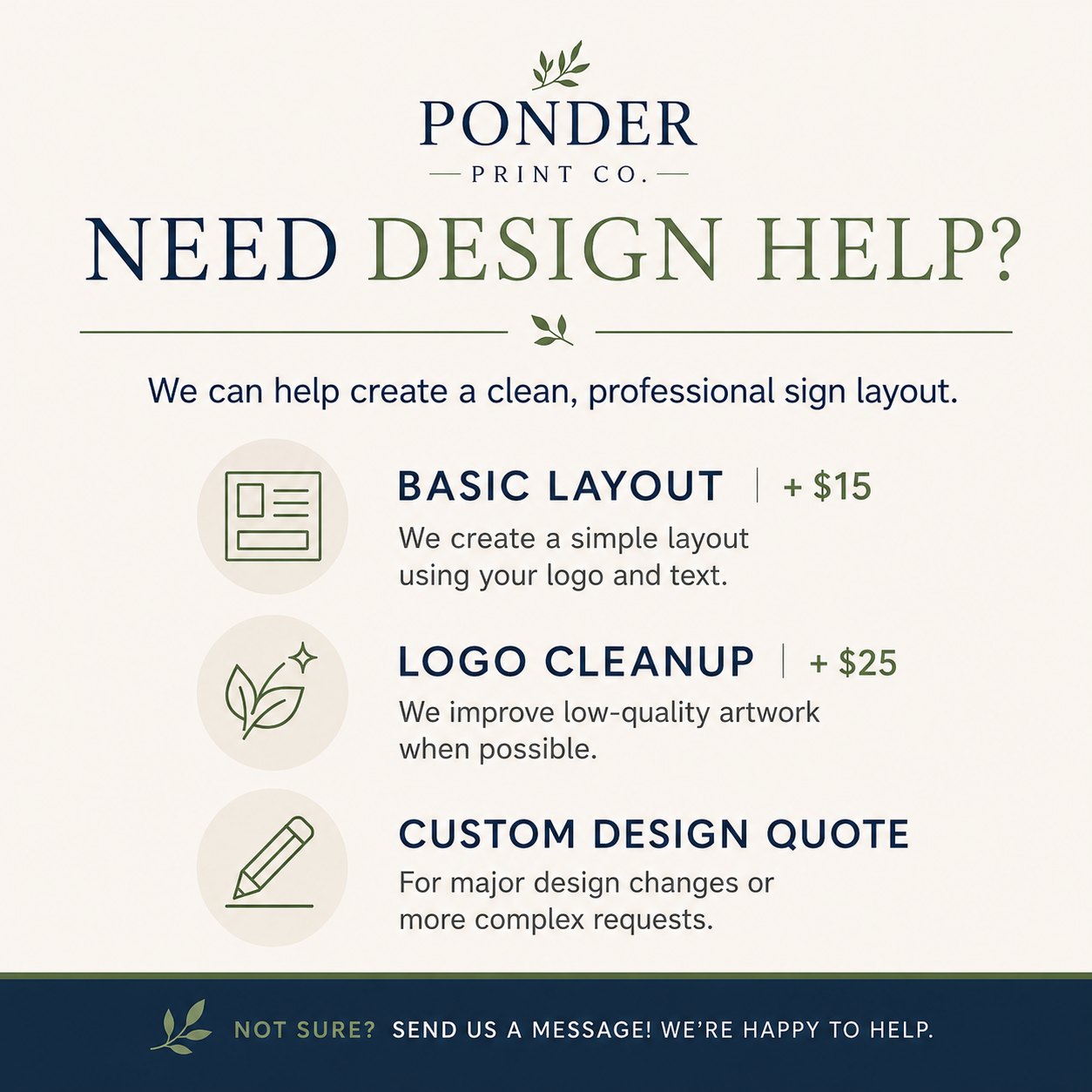 Custom yard sign with logo and business details