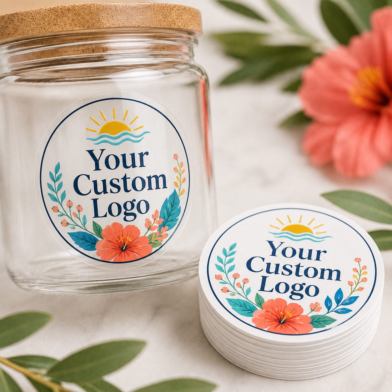 Clear custom sticker with transparent background