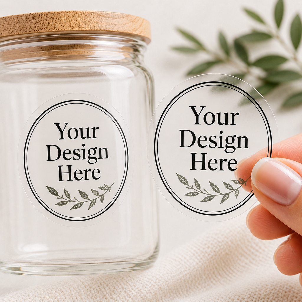 Transparent QR code sticker for windows and displays