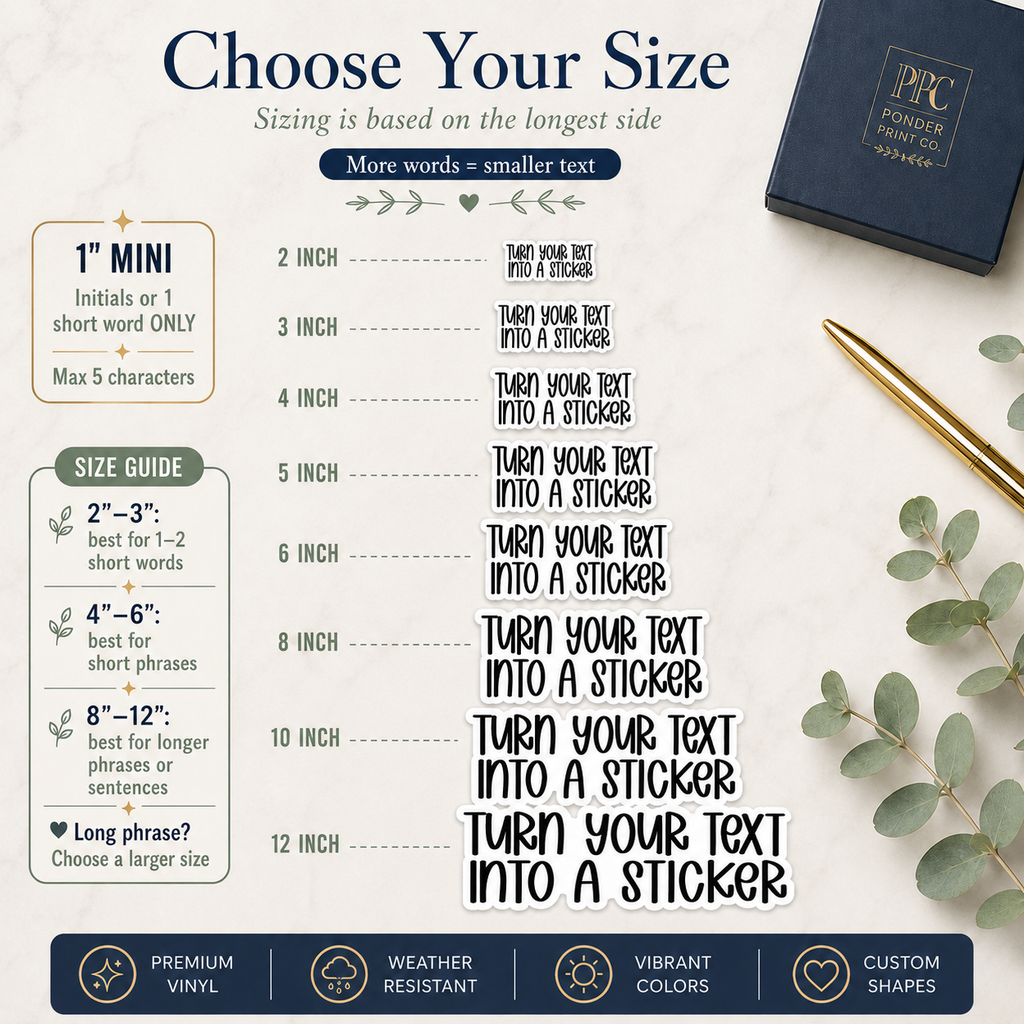 Personalized phrase sticker example