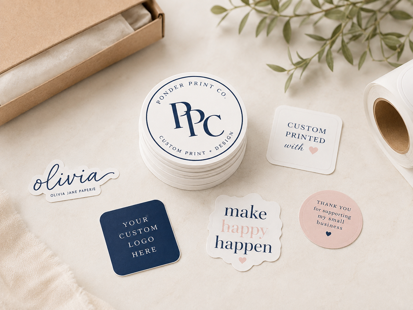 Custom business stickers with logos and QR codes — shop business stickers