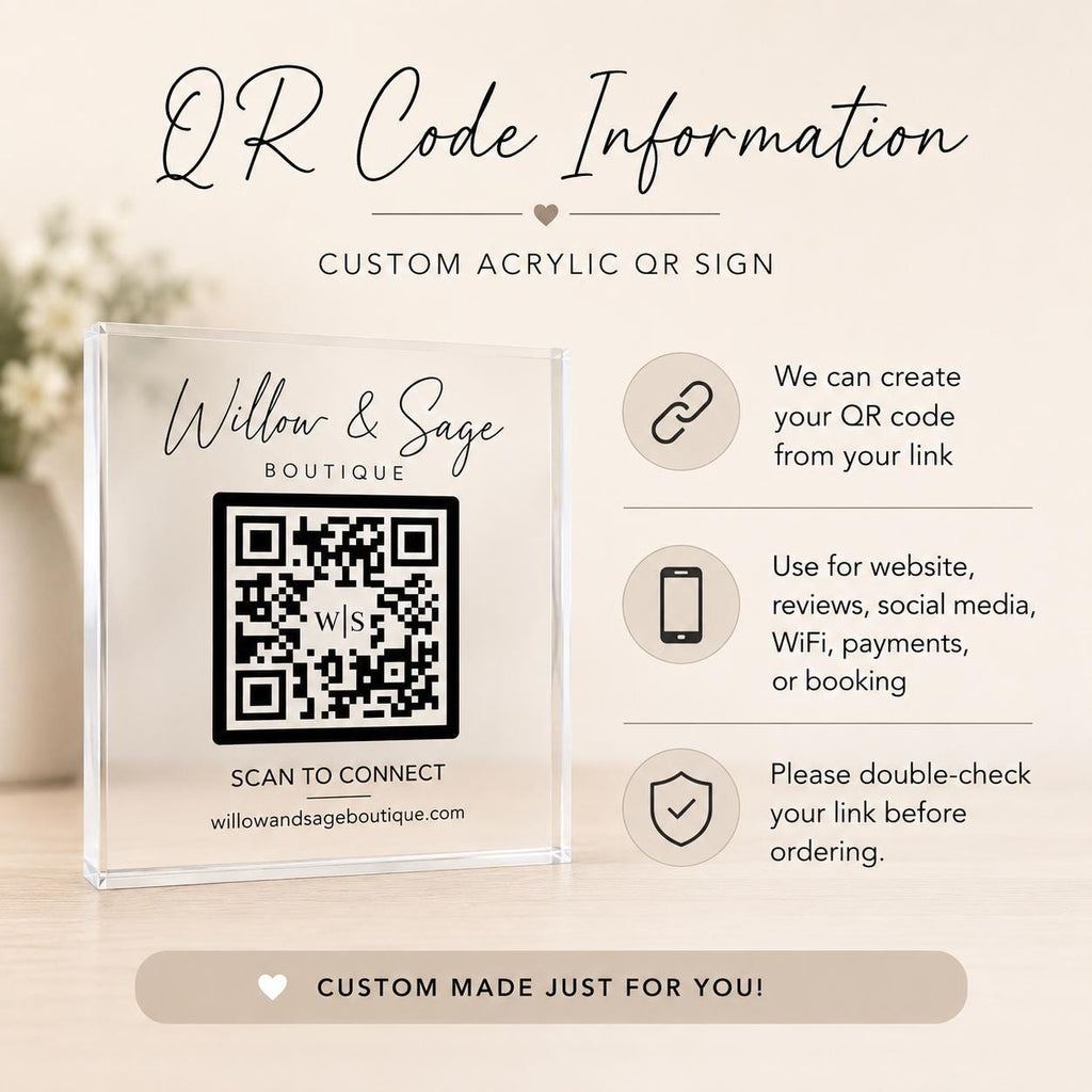 Custom logo acrylic QR code block for checkout counter