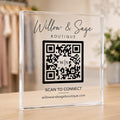 Custom 3/4 inch acrylic QR code sign with business logo