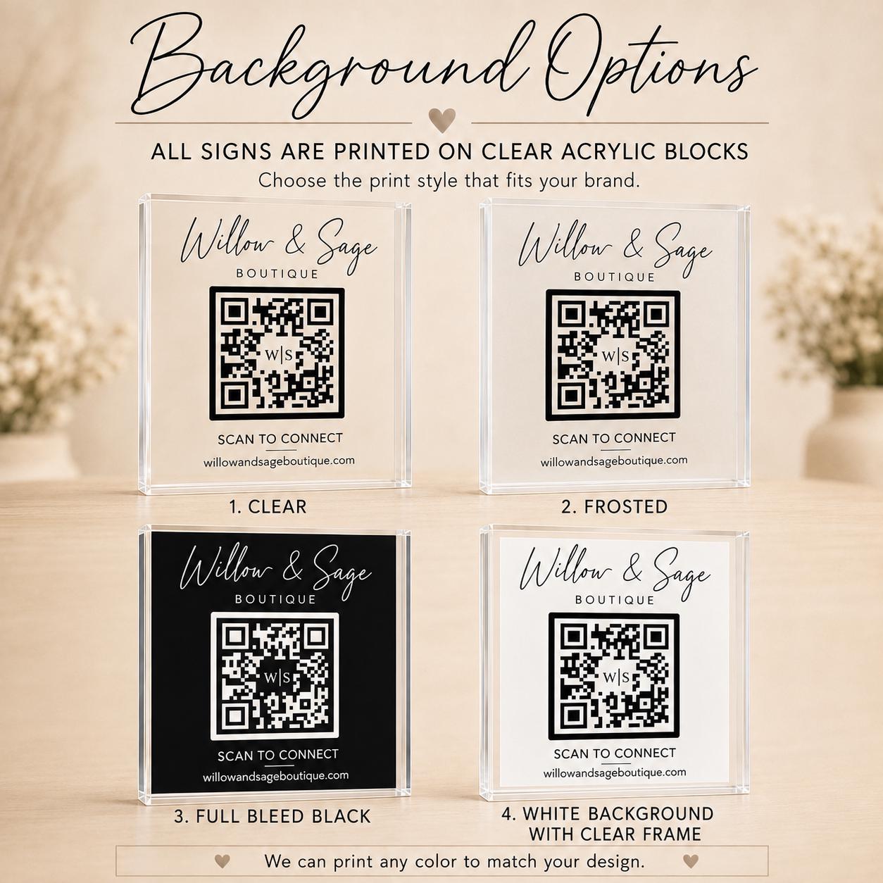 Business QR code sign made to order